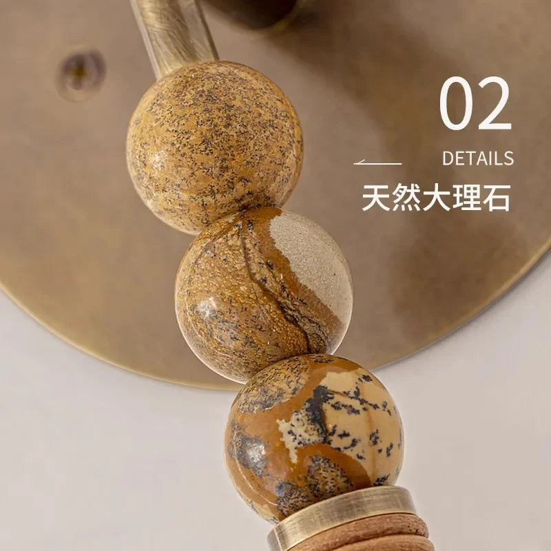 Afralia™ Elegant Marble Copper Wall Lamp for Living Room, Study, Hotel, Restaurant