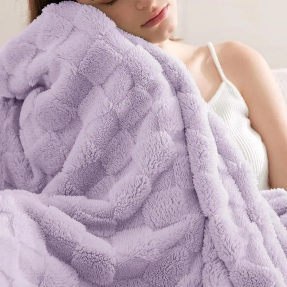 Fluffy Warm Blanket for Sofa Chair by Afralia™ - Cozy Outdoor Camping Picnic Travel