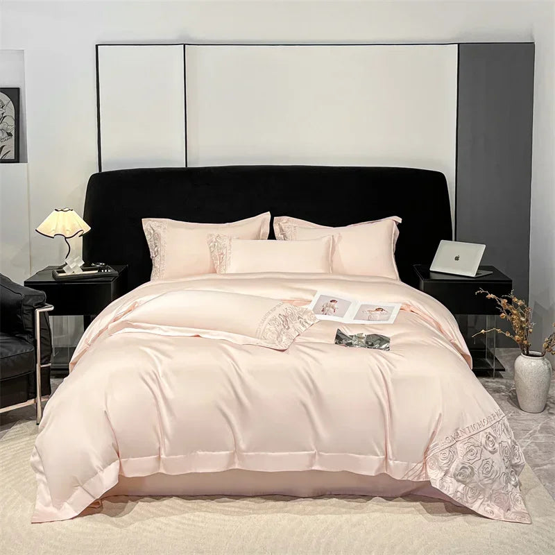 Afralia™ Lyocell Cotton Bed Linens Set Queen King Size