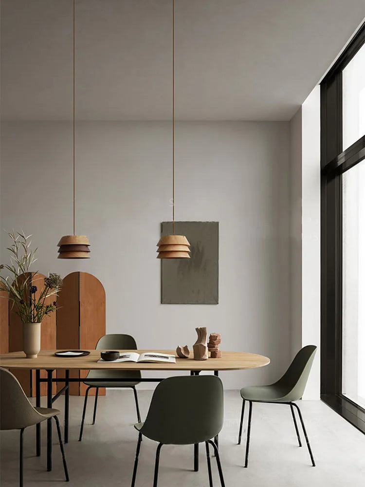 Afralia™ Solid Wood Pendant Lights LED E27 Minimalist Design for Kitchen, Dining Room & Restaurant