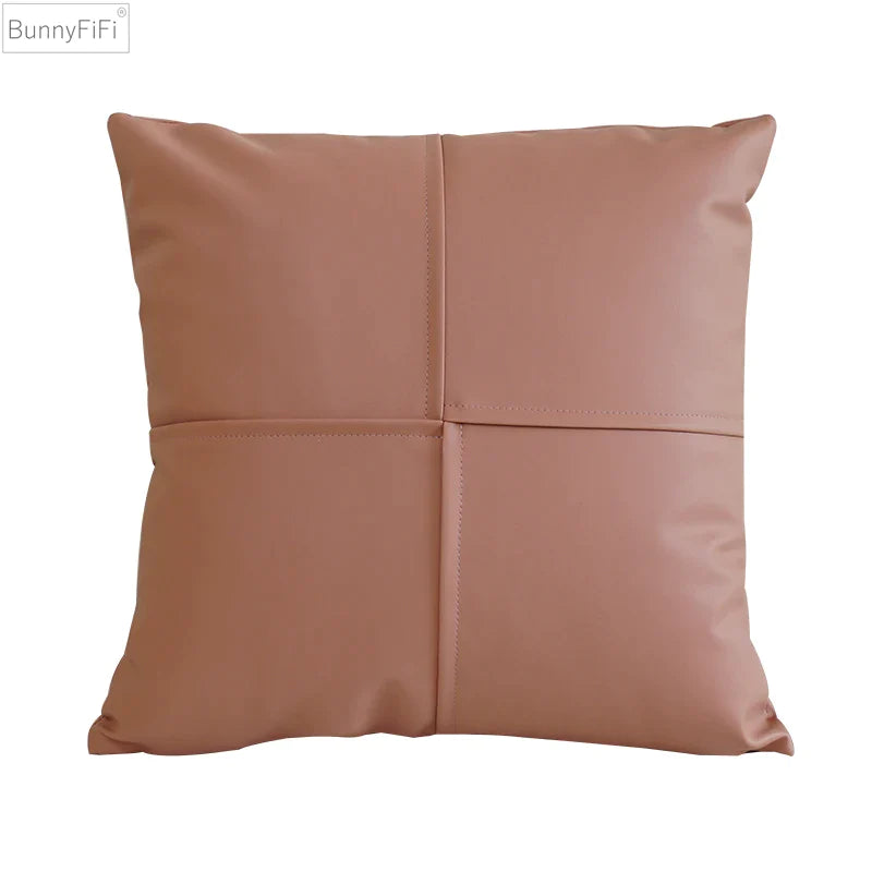 Afralia™ Ivory Leather Pillow Cover 45x45cm for Home Decoration