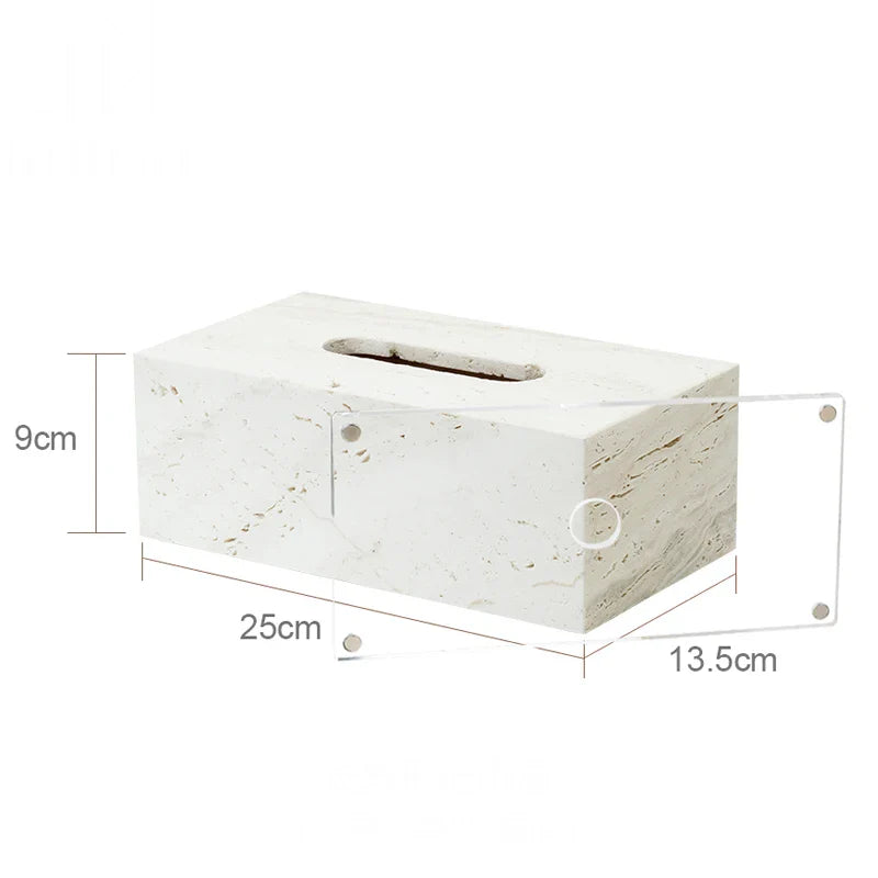 Afralia™ Beige Travertine Marble Bathroom Set - Soap Dispenser Toothbrush Holder Tissue Box
