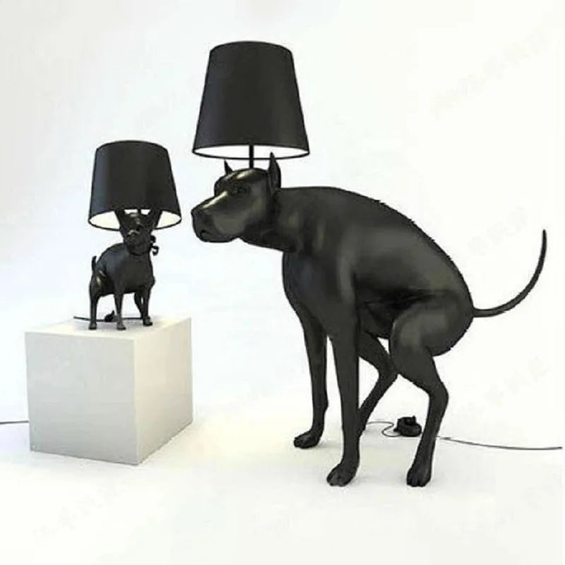 Afralia™ Big Dog LED Floor Lamp Black Dog Table Lamp E27 for Living Room