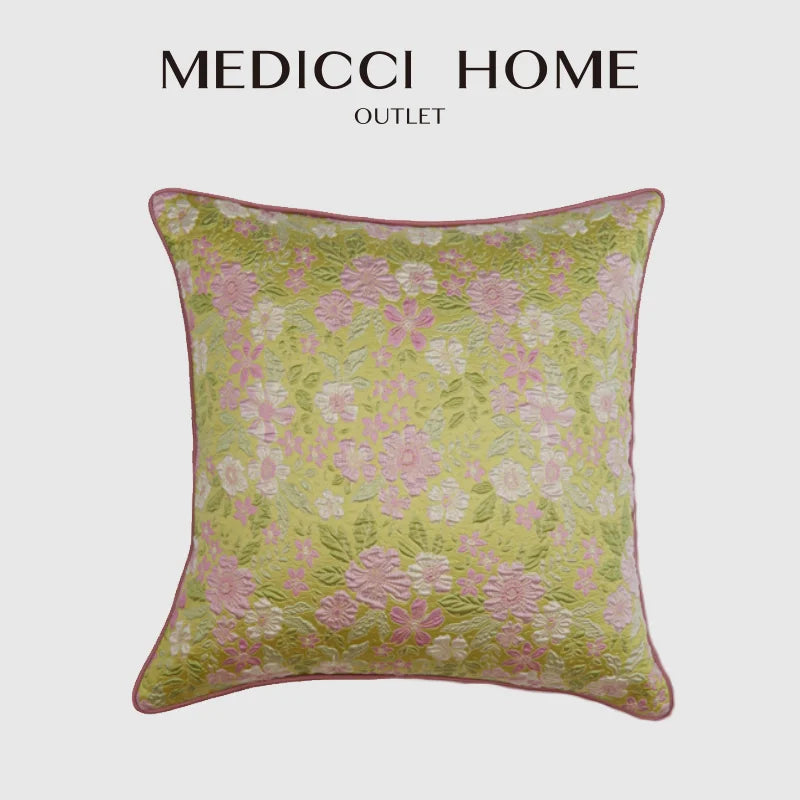 Afralia™ Contessa Camellia Throw Pillow Cover: French Retro 3D Floral Jacquard Cushion Case