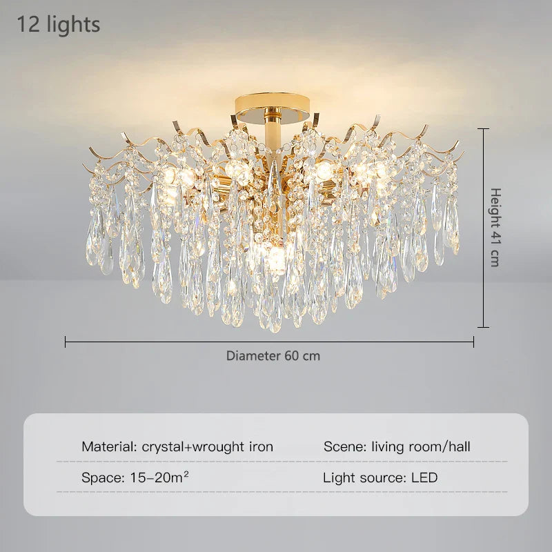 Afralia™ Crystal Luxury Chandelier: Nordic Style Living Room Dining Bedroom Lamp