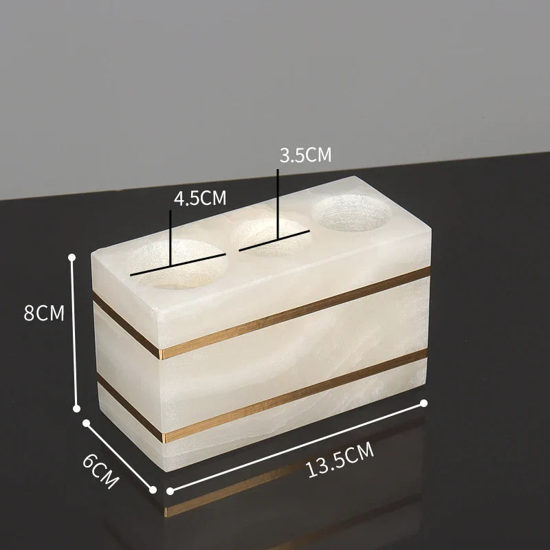 Afralia™ White Onyx Marble Bathroom Set