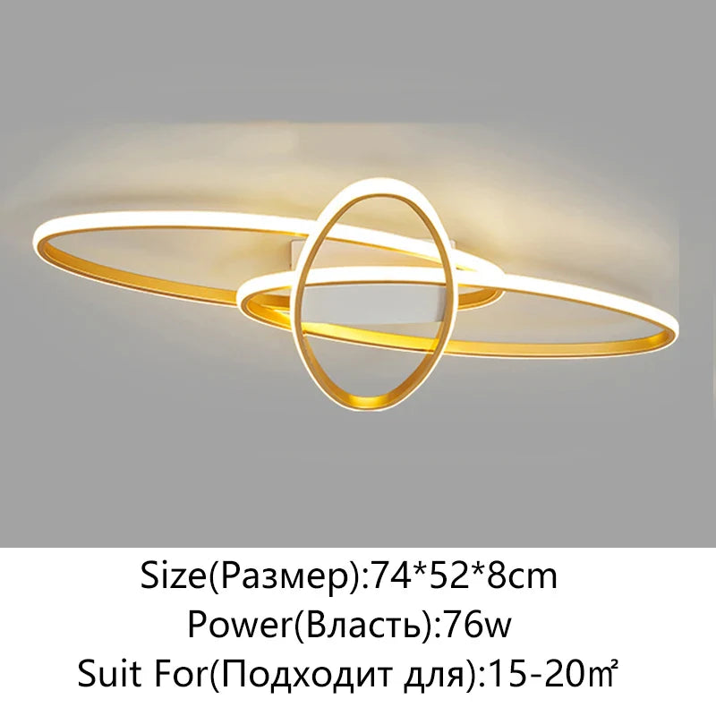 Afralia™ Oval Black LED Ceiling Light for Living Room, Bedroom, Kitchen, and Study