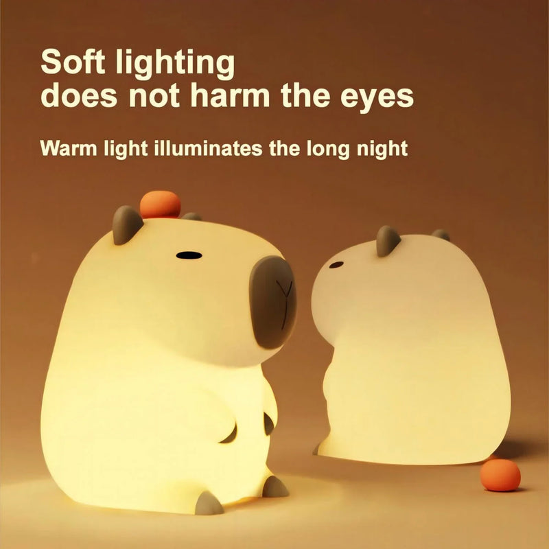 Afralia™ Capybara Night Light: USB Rechargeable Cute Cartoon Lamp for Kids' Room