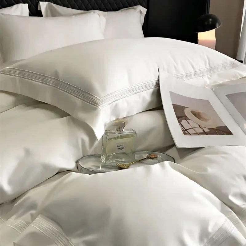 Afralia™ Luxury Embroidered Egyptian Cotton Bedding Set