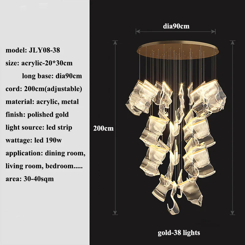 Afralia™ Modern LED Chandeliers for Home Decor & Villa, Living Dining Room Pendant Lights