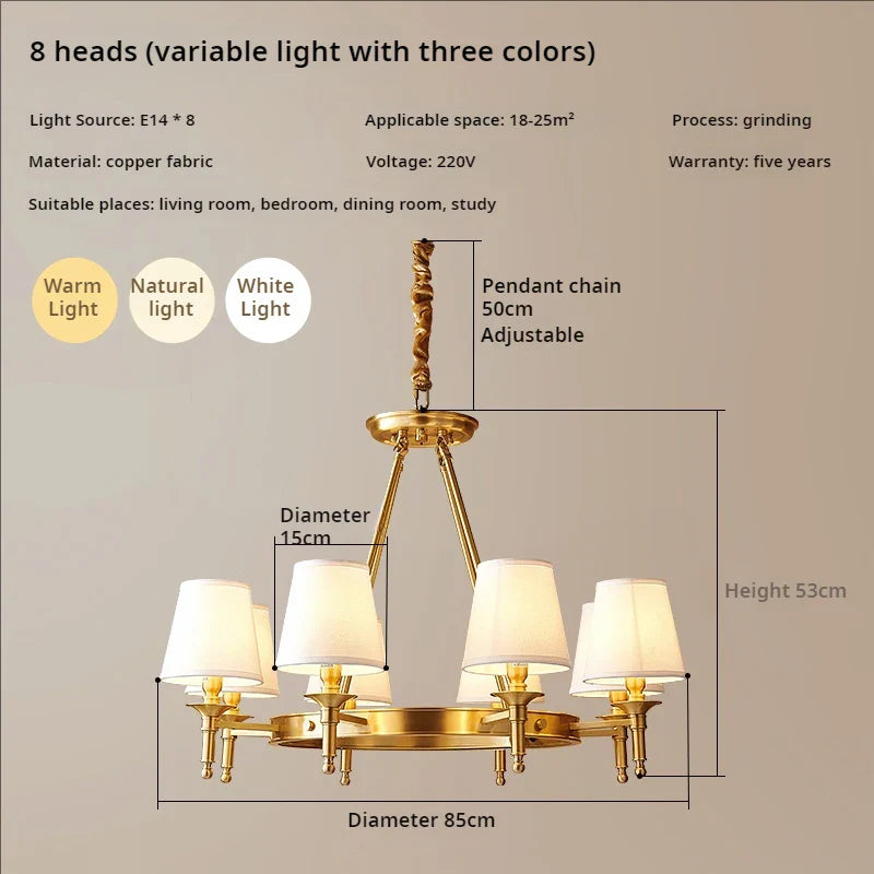 Afralia™ Copper American Chandelier: Luxury Modern Living Room, Dining Room, Bedroom Light