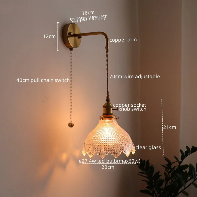 Afralia™ Pull Chain Switch LED Wall Sconce Modern Nordic Lamparas