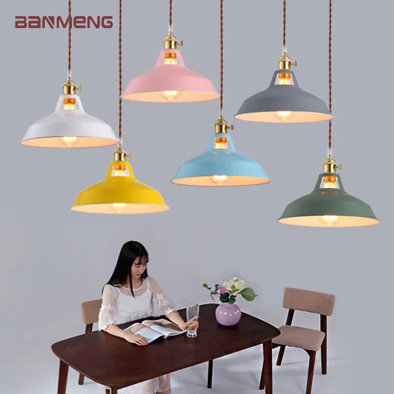 Afralia™ Nordic Retro E27 LED Pendant Chandeliers for Indoor Lighting in Bedroom, Living Room, Restaurant