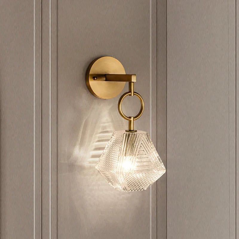 Afralia™ Vintage Glass Wall Lamp LED Sconce, American Style for Bedroom & Bathroom