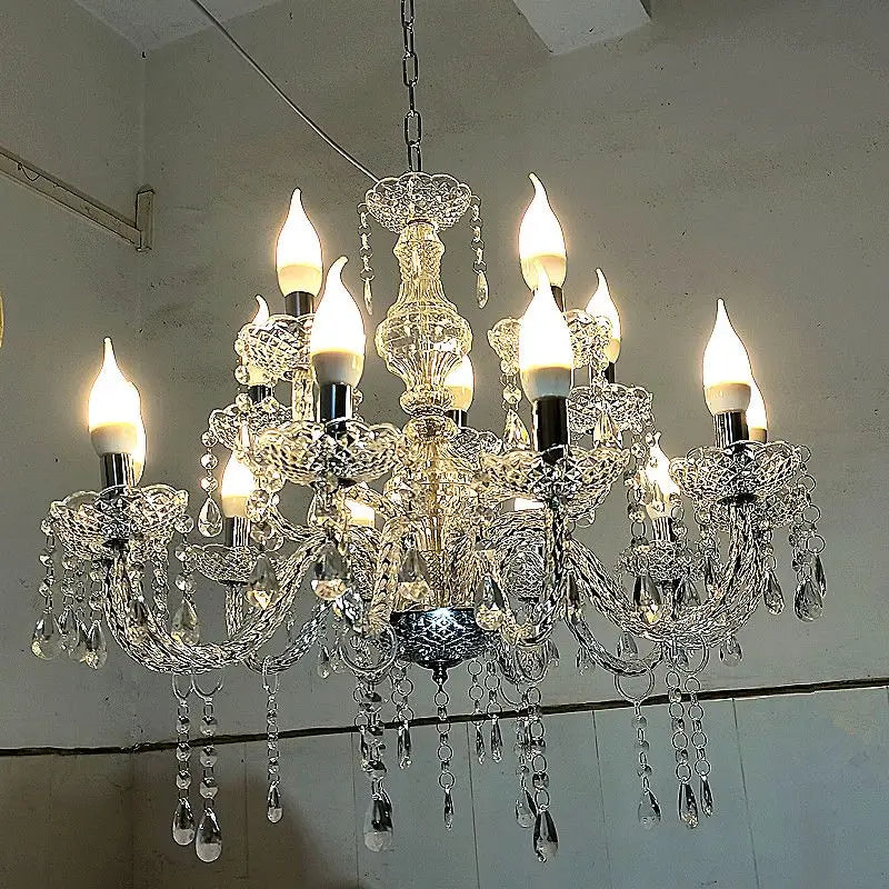 Afralia™ Crystal Light Road Guide Wedding Hall Candle Light European style Pendant