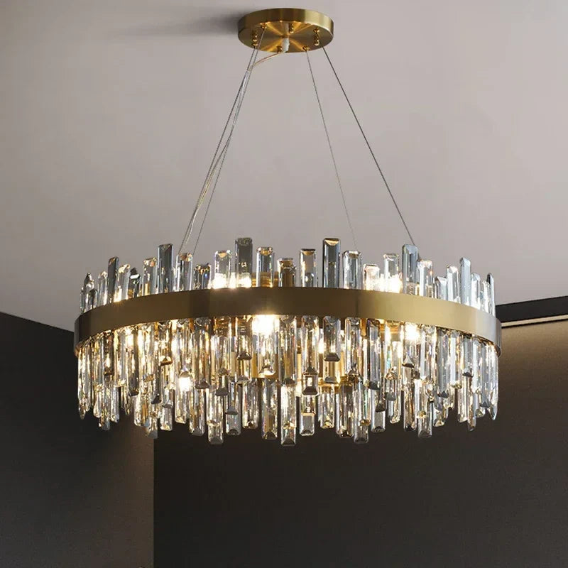 Afralia™ Crystal Pendant Chandeliers - Luxury LED Lighting for Home, Dining, Living Room
