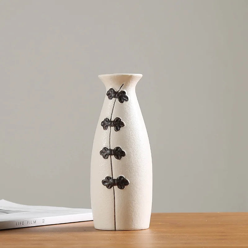 Afralia™ Japanese Style Ceramic Vases for Modern Home Decor and Artificial Flowers