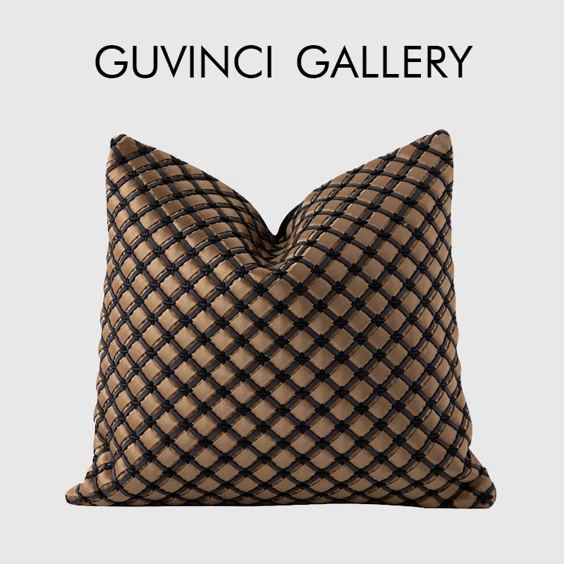 Afralia™ Luxury Hand Woven Bronzing Throw Pillow Cases & Pouf Covers