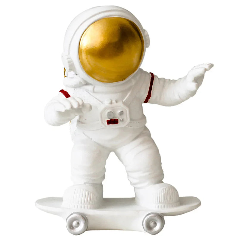 Afralia™ Silver Astronaut Figurines: Modern, Decorative Spaceman Cosmonaut Statues