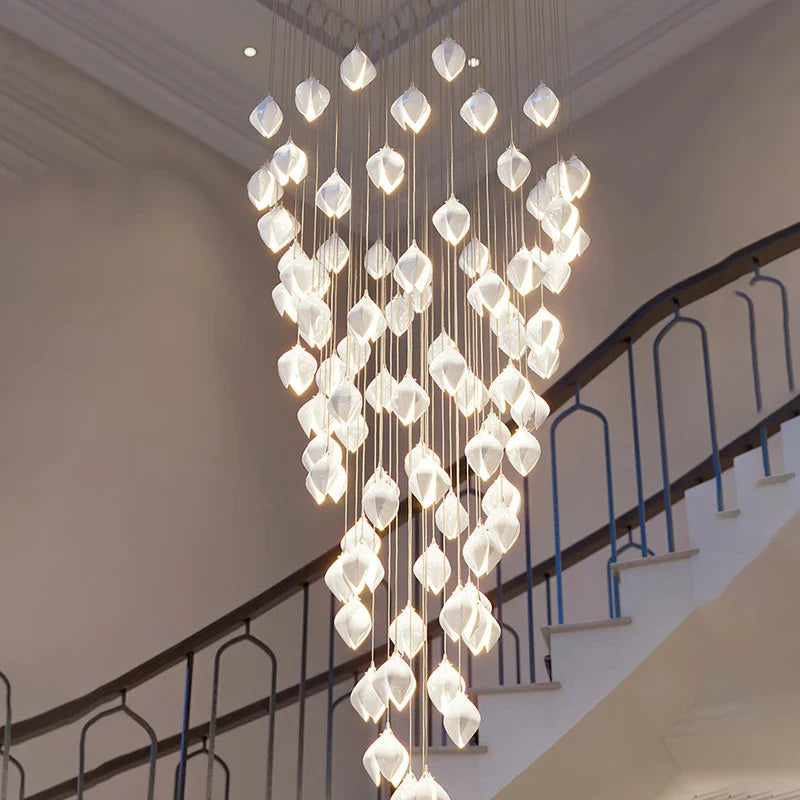 Afralia™ Petals G9 LED Pendant Light: Modern Ceramics Lustre for Hotel Lobby, Villa, Living Room, Stairs