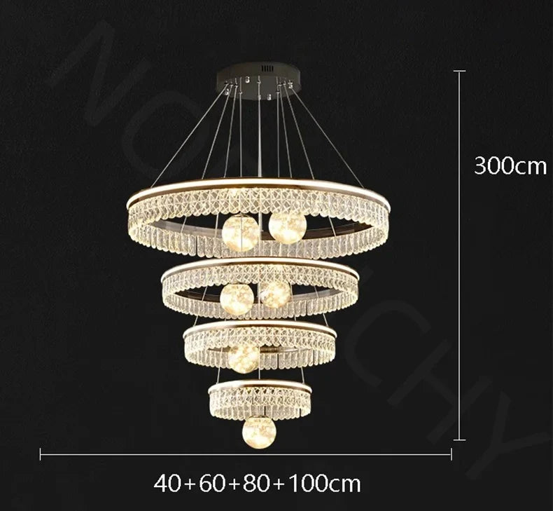 Afralia™ LED Rings Pendant Light Chandelier for Living Room and Dining Room