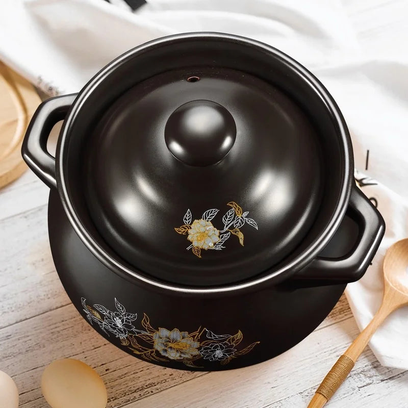 Afralia™ Ceramic Stew Pot - Non Stick Soup Casserole for Home Kitchen Cooking