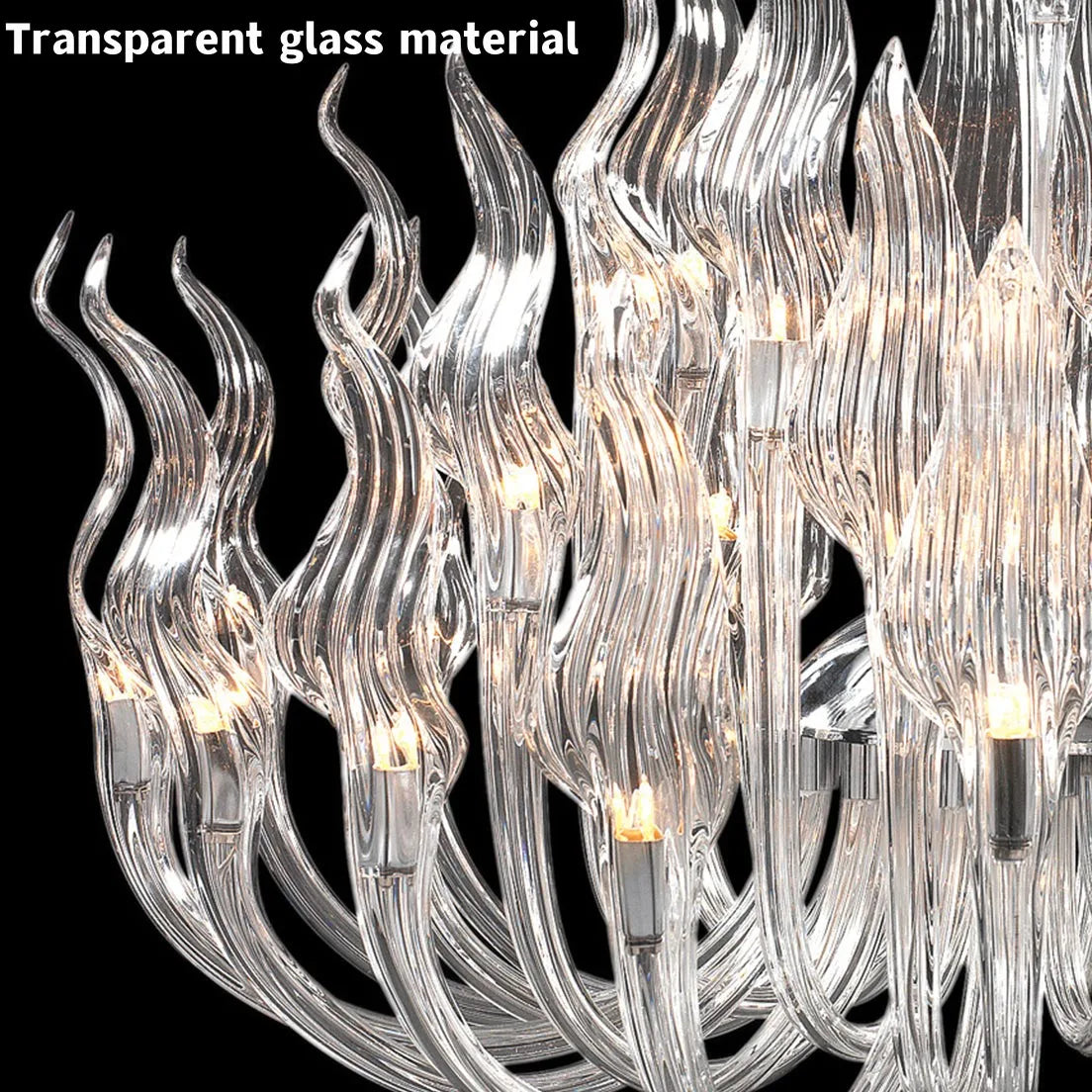 Afralia™ Clear Glass Crystal Pendant Chandelier for Dining Living Room Bedroom