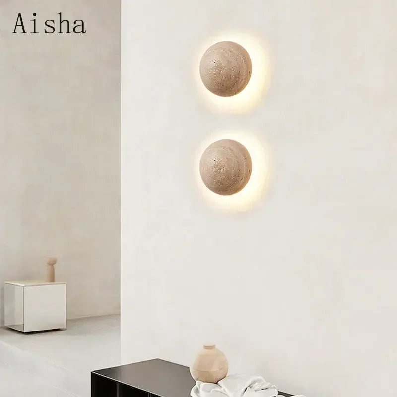 Afralia™ Retro LED Stone Wall Lamp for Home Decoration