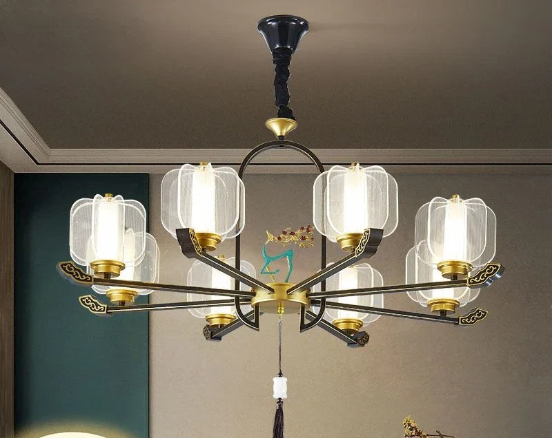 Afralia™ Deer Enamel Pendant Light | Chinese Style Zen Design for Home Decor