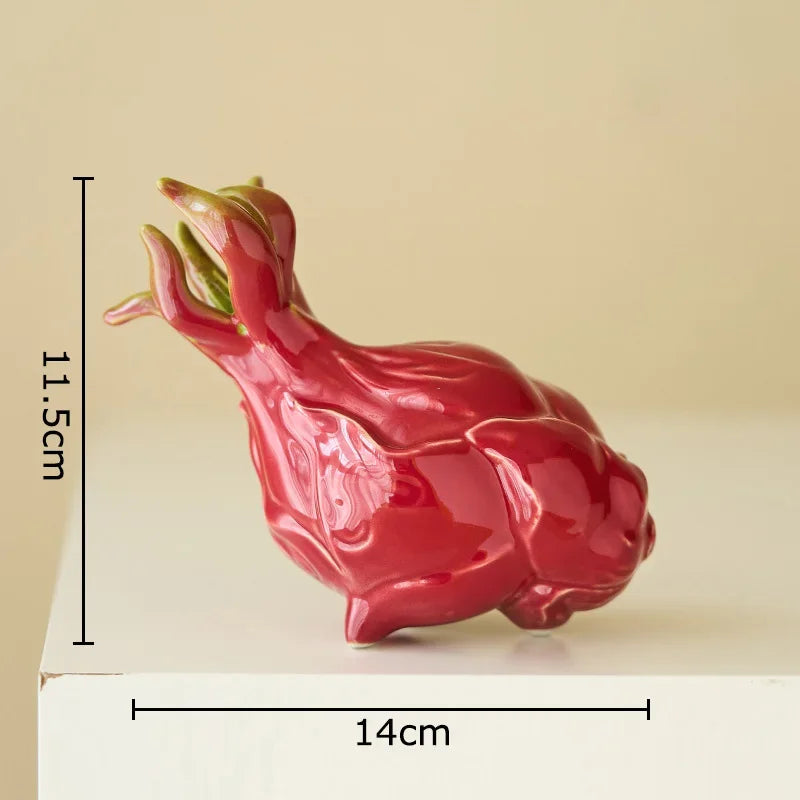 Afralia™ Pitaya Ceramic Vase for Desk Decor and Flower Arrangement