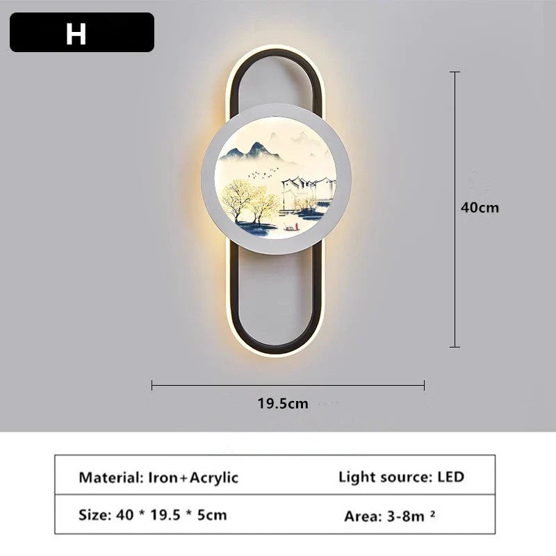 Afralia™ Wall Lamp for Bedroom Living Room Stairs, Creative Background Painting Decoration
