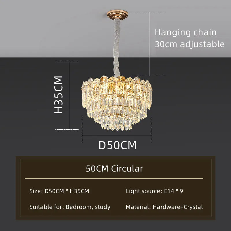 Afralia™ Luxury Crystal Chandelier Modern Ceiling Light for Bedroom Living Room Hall Hotel