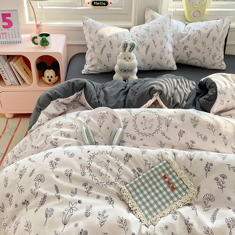 Afralia™ Floral Printed Cotton Quilt Cover Sets - Soft & Breathable Bedclothes