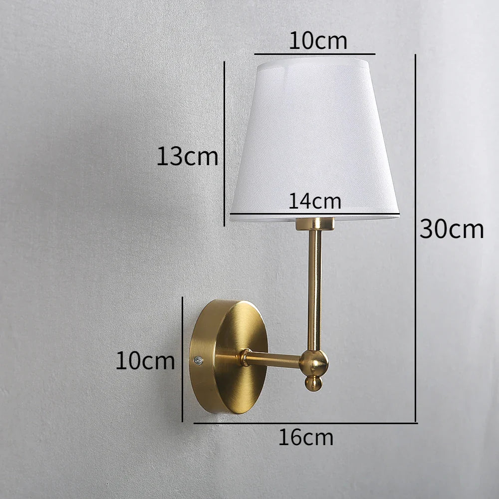 Afralia™ Retro Industrial Wall Lamp with Fabric Lampshade for Bedroom Night Light