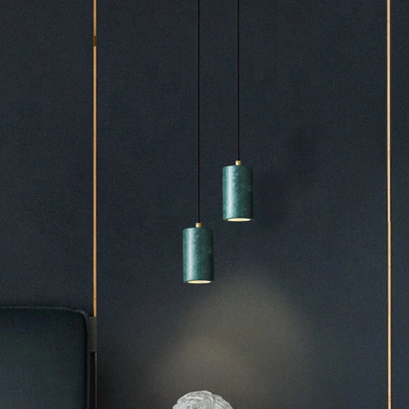 Afralia™ White Green Marble Pendant Light for Dining Room Décor