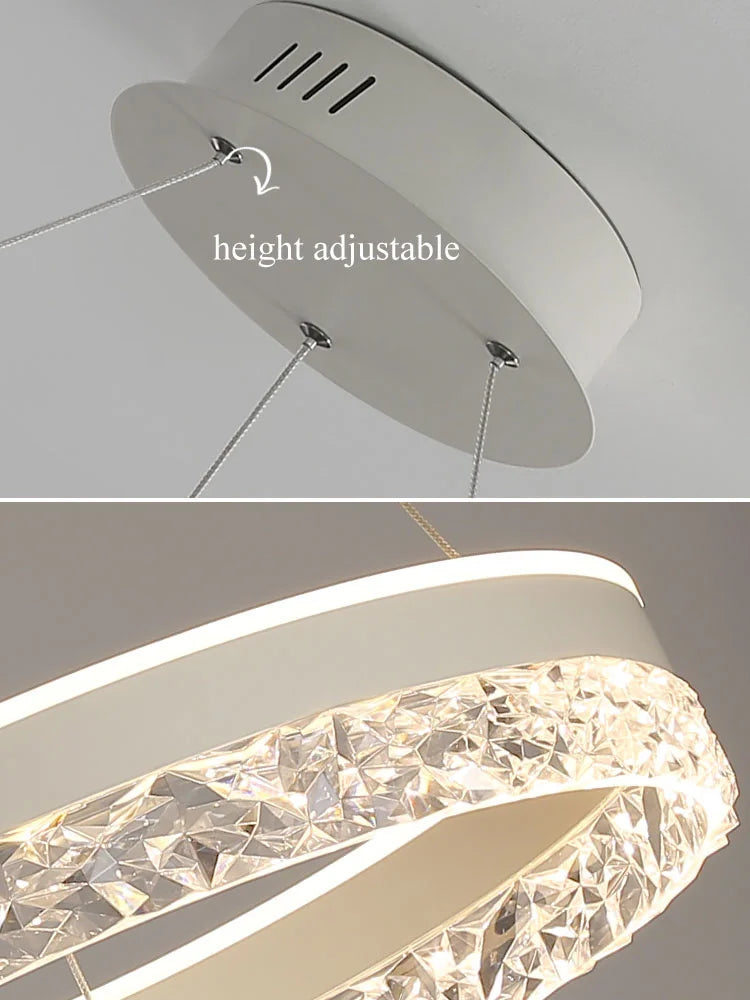 Afralia™ Minimalist Crystal Pendant Lights Gold White Black Finish Indoor Lighting Lamps Deco