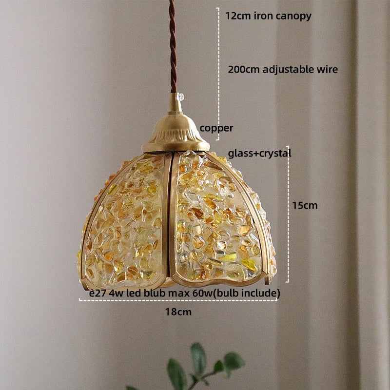 Afralia™ Luxury LED Crystal Pendant Light Fixture with Copper Socket