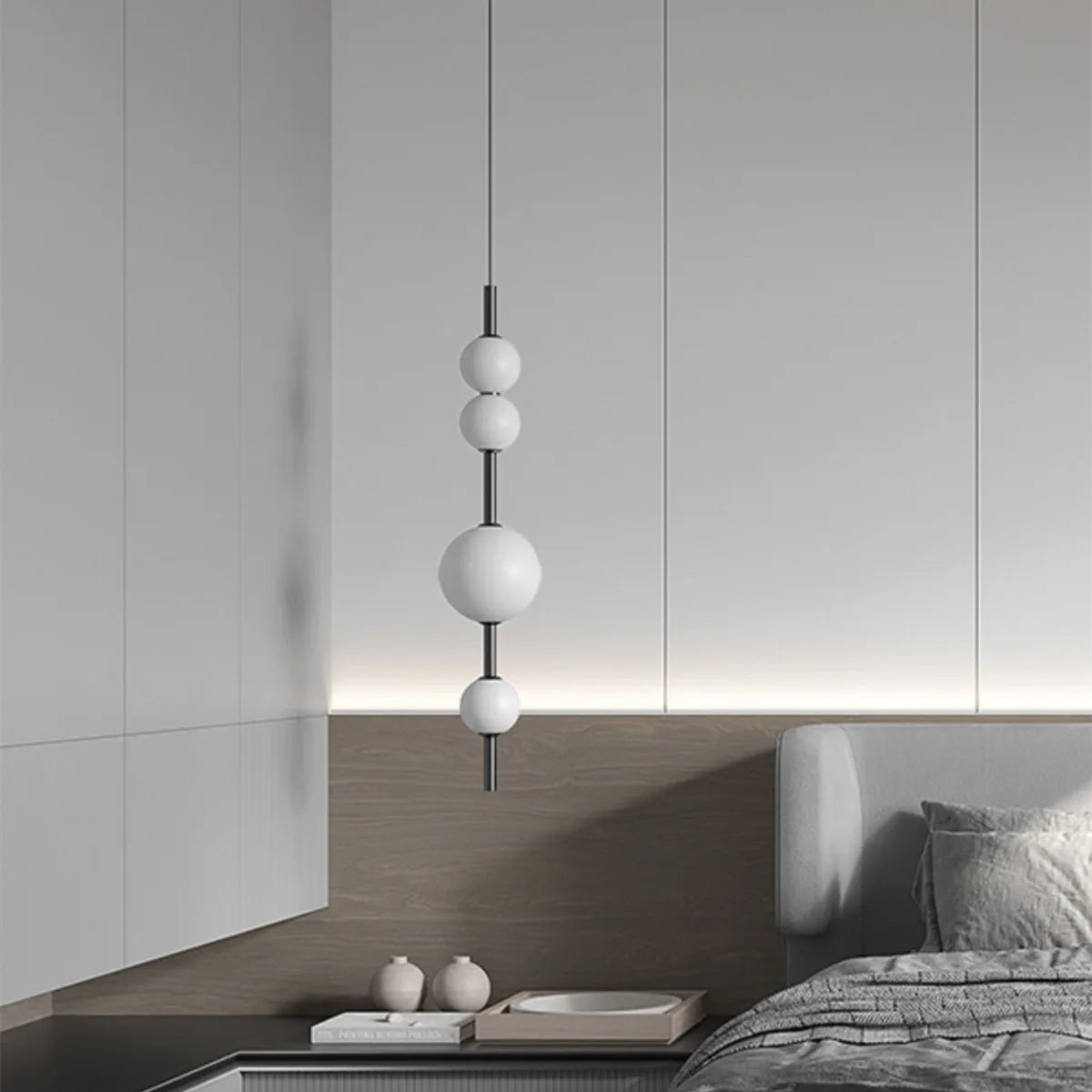 Afralia™ LED Glass Beads Pendant Chandelier - Elegant Hanging Lighting Fixture