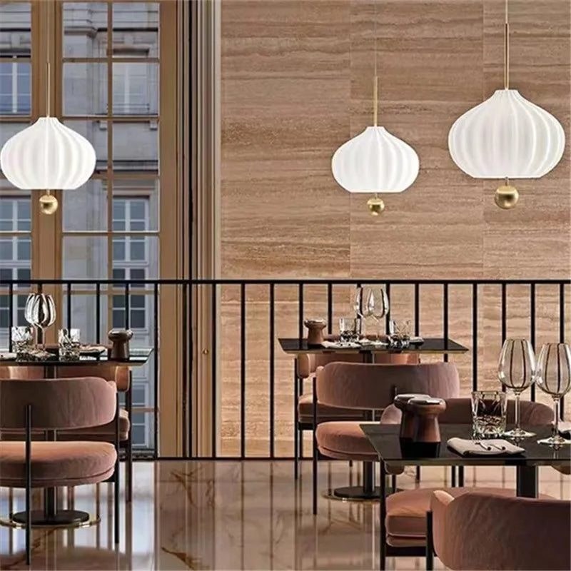 Afralia™ Lilli White Glass Pendant Lamp: Japanese Style Post-Modern Hanging Light