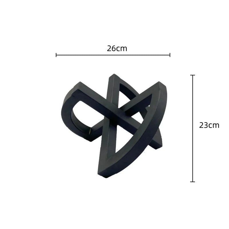 Afralia™ Geometric Hollowed-out Black Ornament Abstract Home Decoration Handicrafts