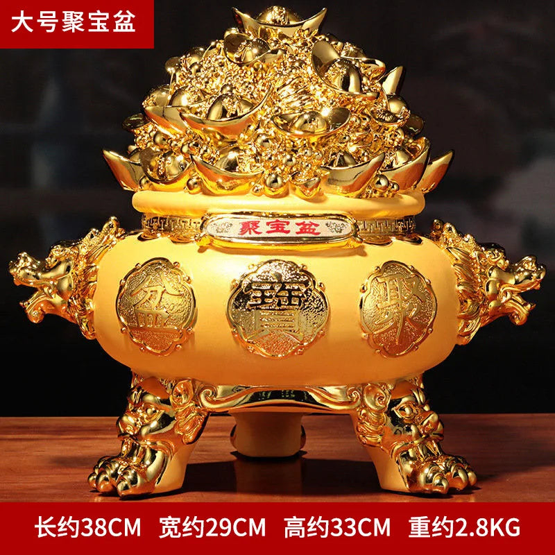 Afralia™ Sand Gold Cornucopia Resin Wealth Attractor Decor for Home and Office
