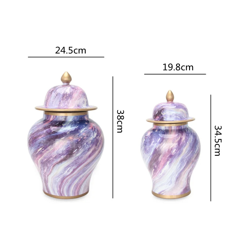 Afralia™ Starry Sky Ceramic Jar - Home Decor & Storage