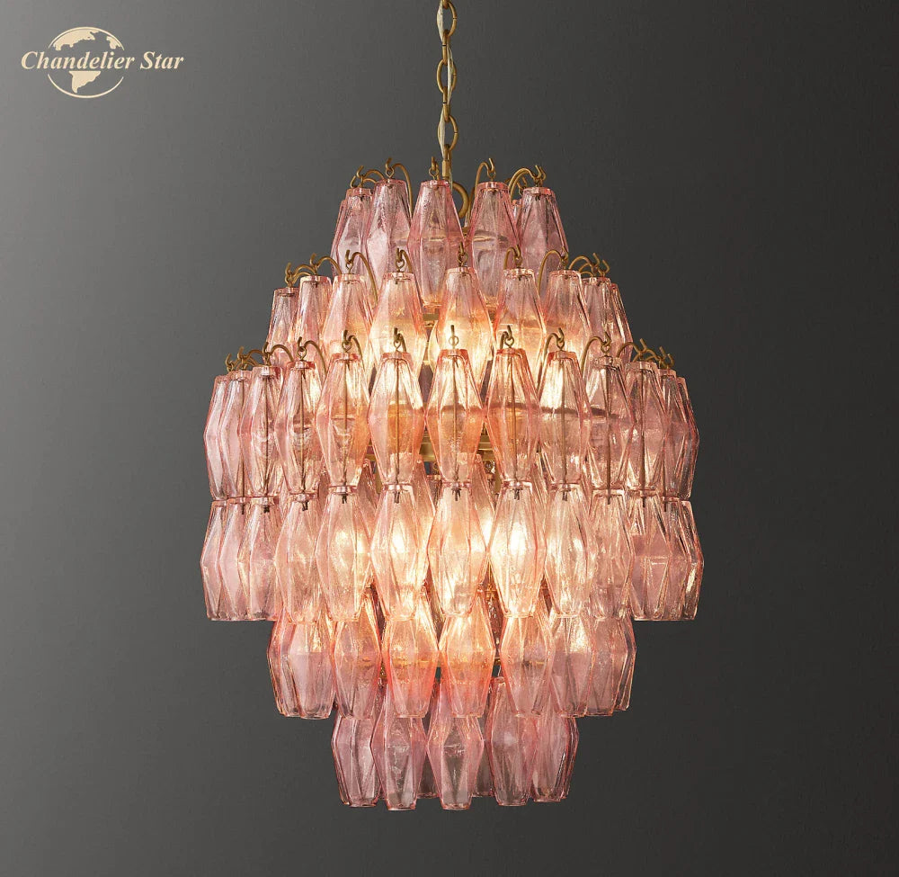Afralia™ Natalia Glass Chandeliers Pendant Light Fixture - Modern Hanging Lamps for Home