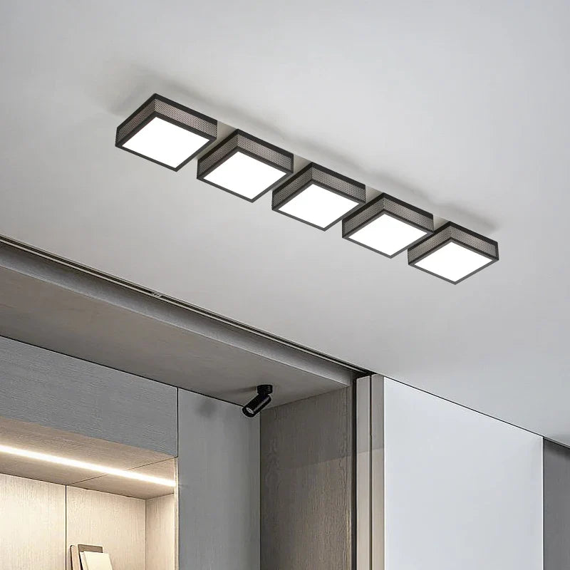 Afralia™ Black White LED Ceiling Lights Modern Minimalist Bedroom Study Lighting Fixtures