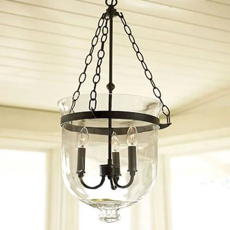 Afralia™ Black Vintage Pendant Lamp for Living Bedroom Restaurant Bar - Indoor Farmhouse Chandelier