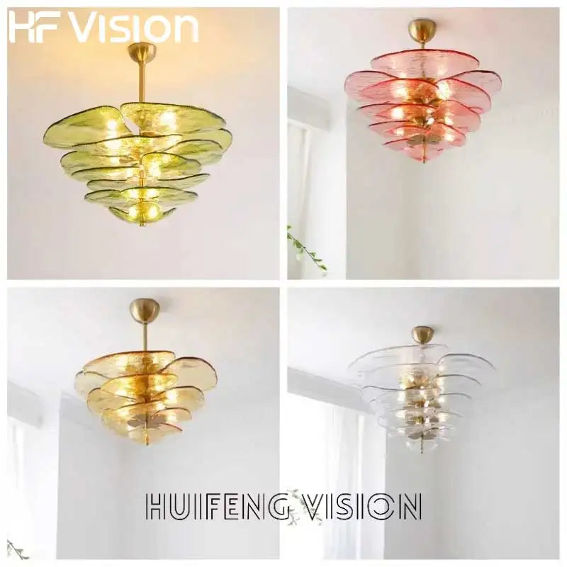 Afralia™ Lotus Leaf Crystal Glass LED Chandelier