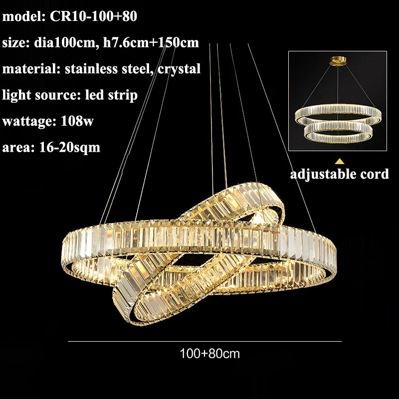 Afralia™ Modern Crystal Chandelier for Living Room Bedroom Kitchen Dining Room