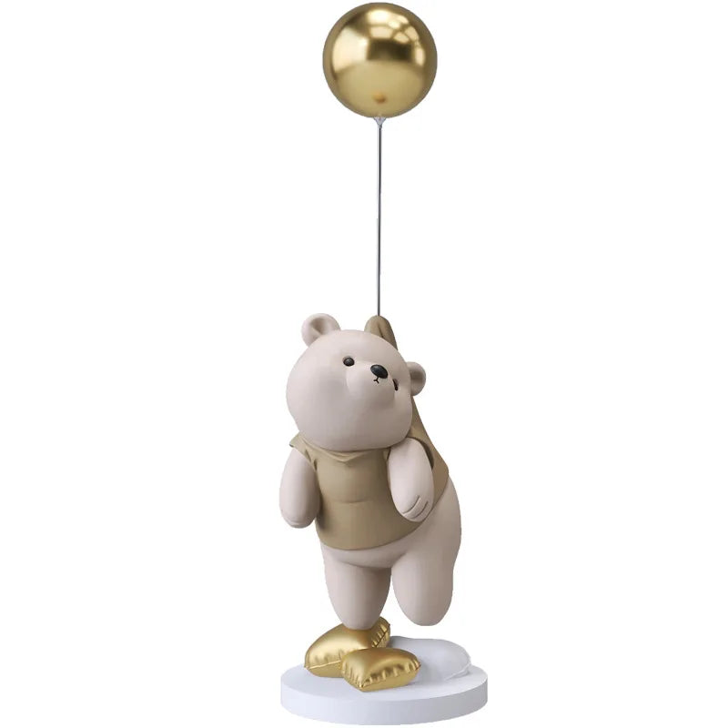 Afralia™ Balloon Polar Bear Resin Ornaments: Home Decor Craft, Office Desk Figurine sculpt