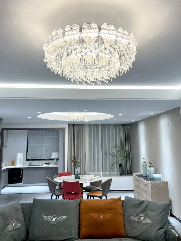 Afralia™ Crystal LED Ceiling Light: Luxe European Design for Living Room & Bedroom