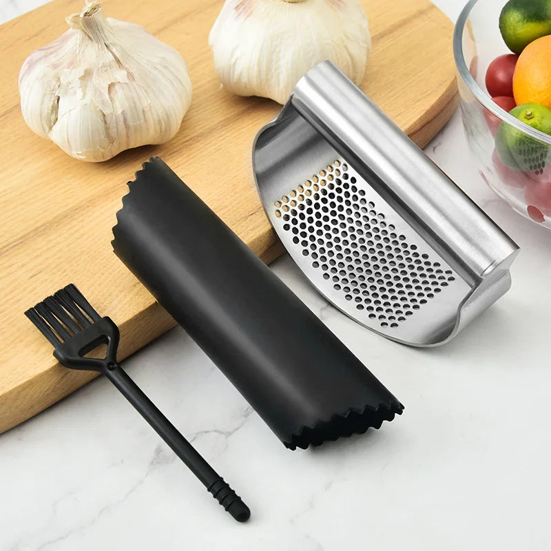 Afralia™ Mini Garlic Press Chopper Slicer Stainless Steel Grater Mincer Hand Presser